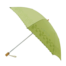 マイブランド　日本製カットジャガード リーフ　名入れ刺繍日傘