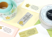 卓上式アドレスシール ゴールドタイプ 缶ケース付